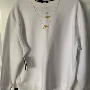 Nike Gold Necklace Detail Crew